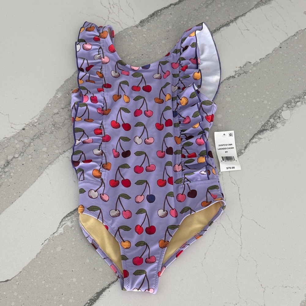 Pink Chicken Purple Cherry One Piece Swimsuit